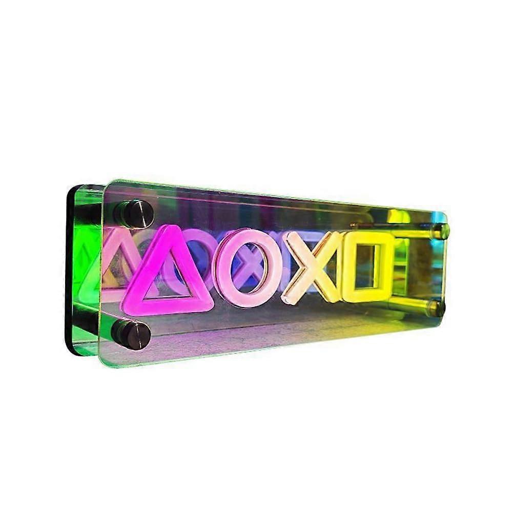 Neon Signs Lights LED Table Lamp Colorful Thousand Layer Mirror Atmosphere Light ESport Decor Bedroom Decor