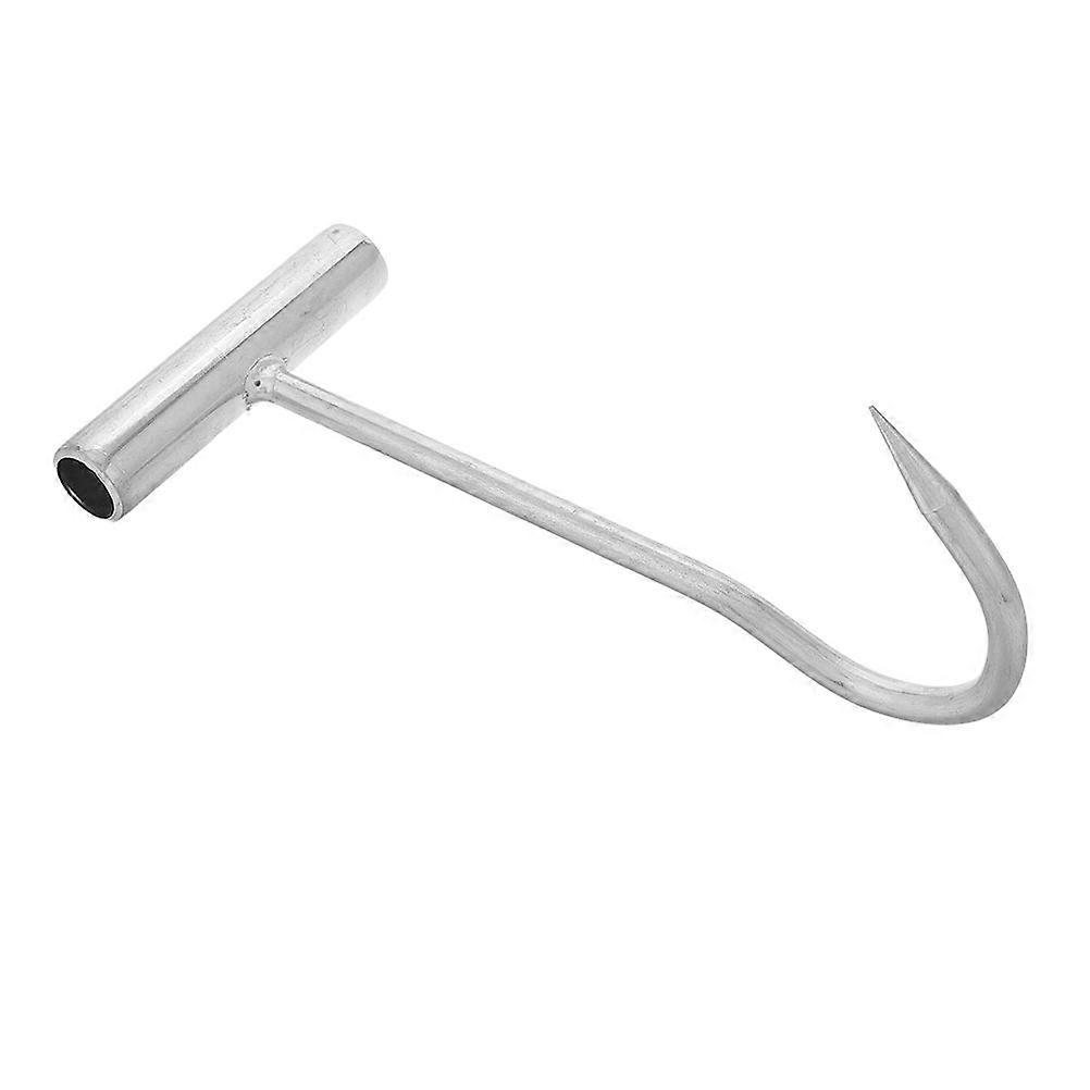 Heavy Duty Manhole Cover Hook Lifting Tool for Home Use Silver