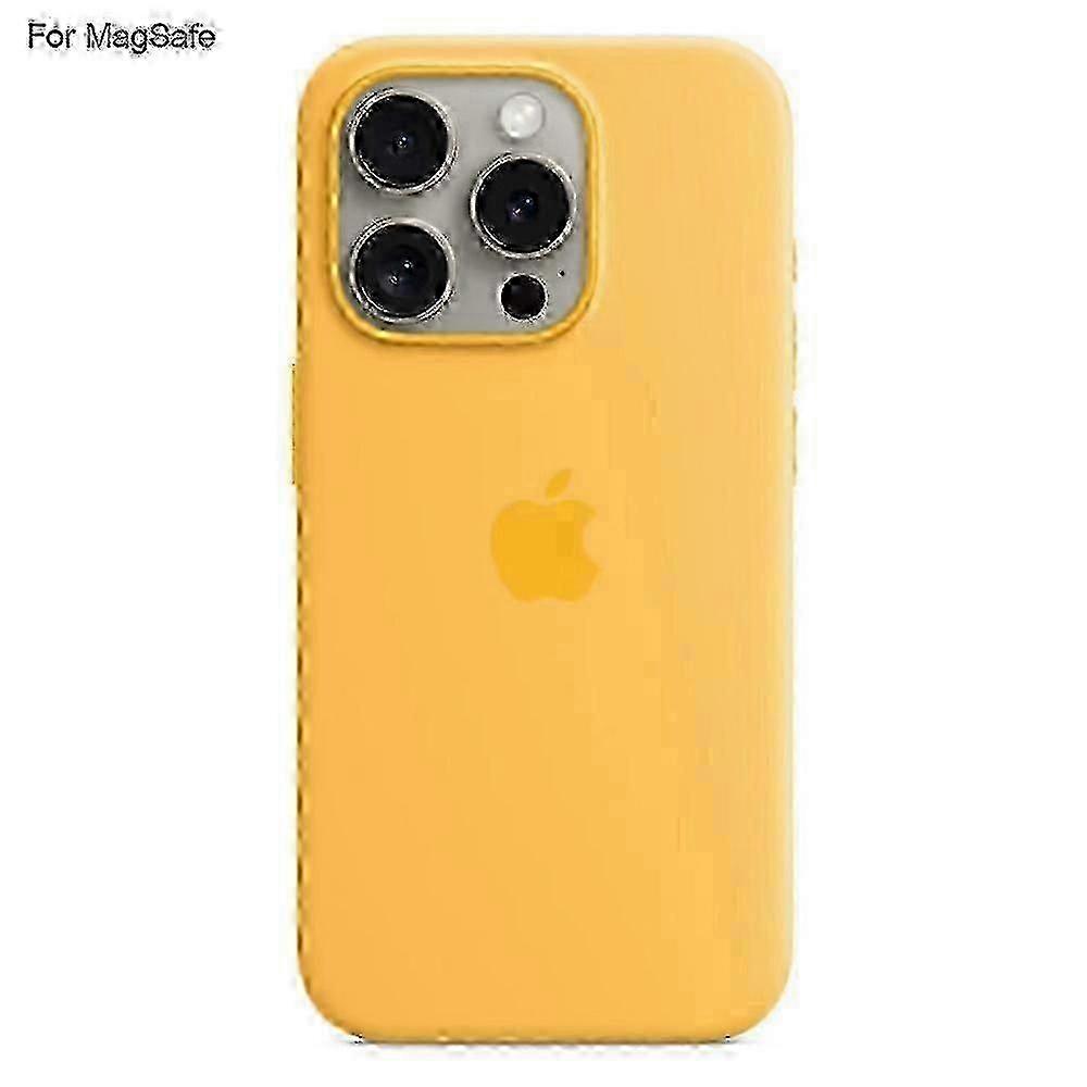Capa protetora de silicone líquido para iPhone 15 Pro Max com carregamento MagSafe e design Popover por indução.