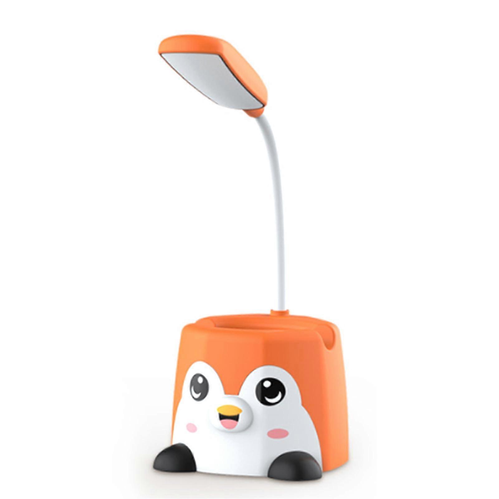 LED Desk Lamp with Pen Holder and Phone Stand, EyeCaring Light, USB Powered for Bedroom Study