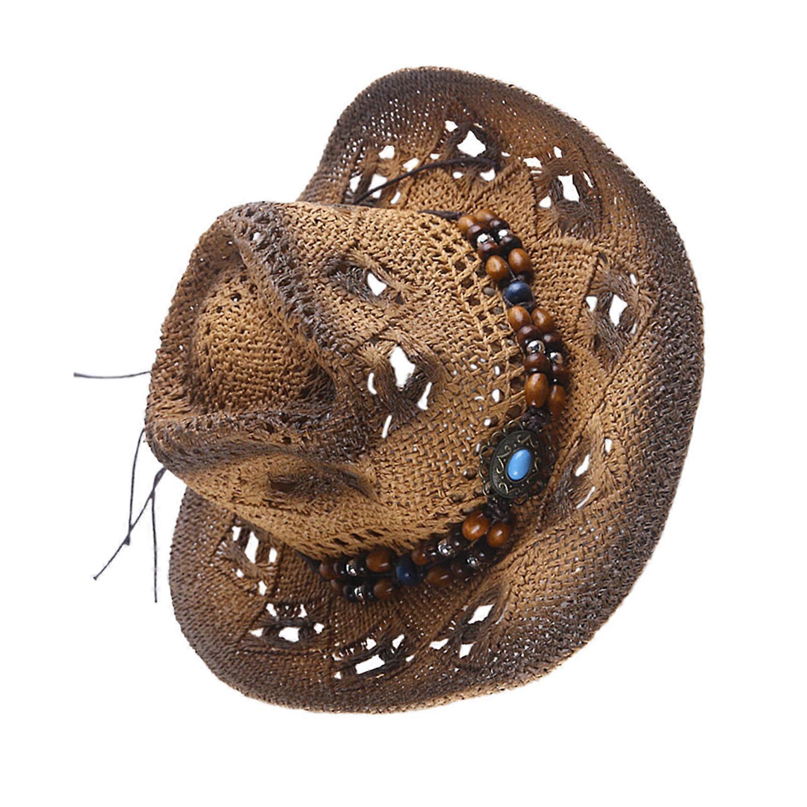 Western Hat Wide Brim Hat Stage Performance Hat Unisex Straw Caps