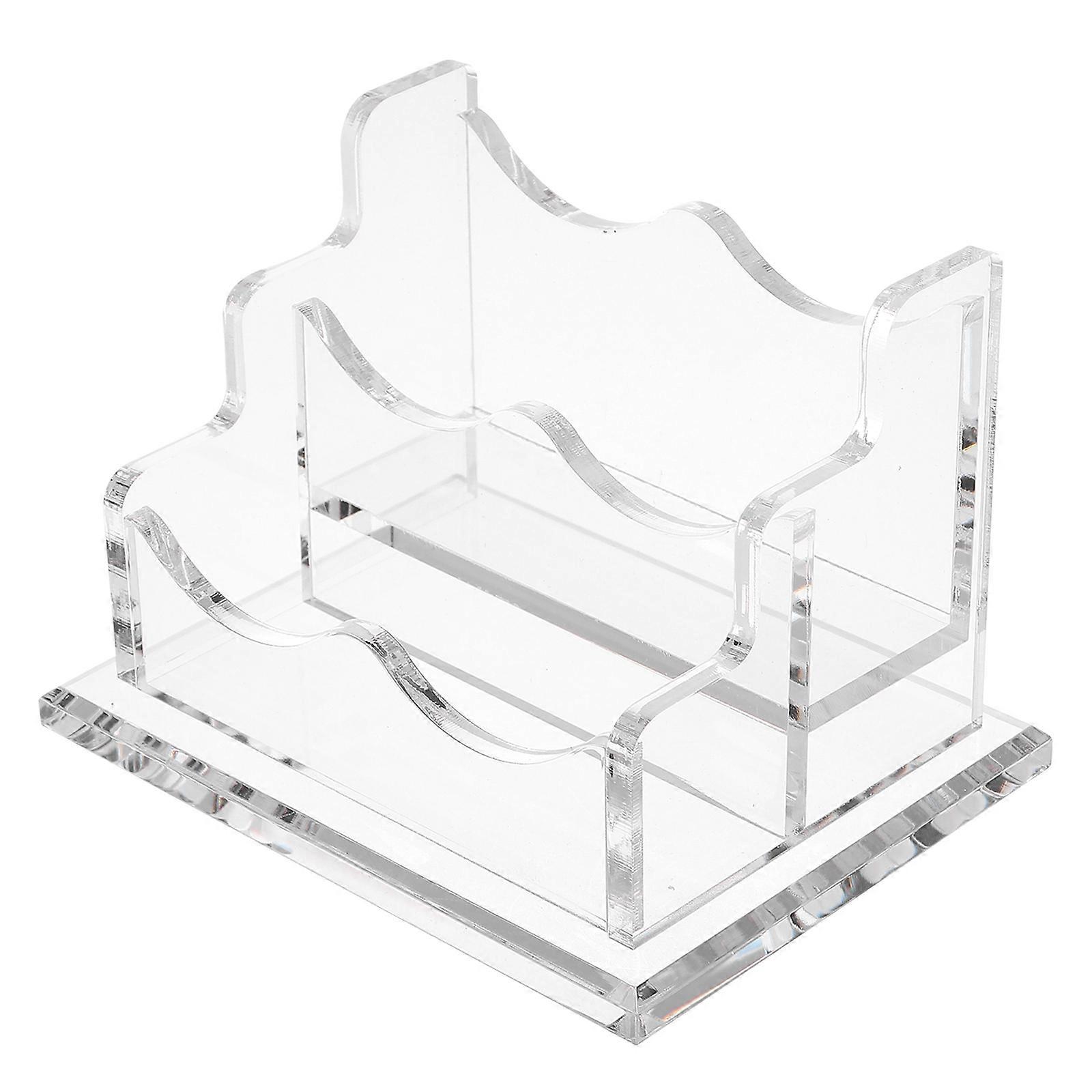 Acrylic Business Card Holder for Display 2Pcs Desktop Transparent Card Stand
