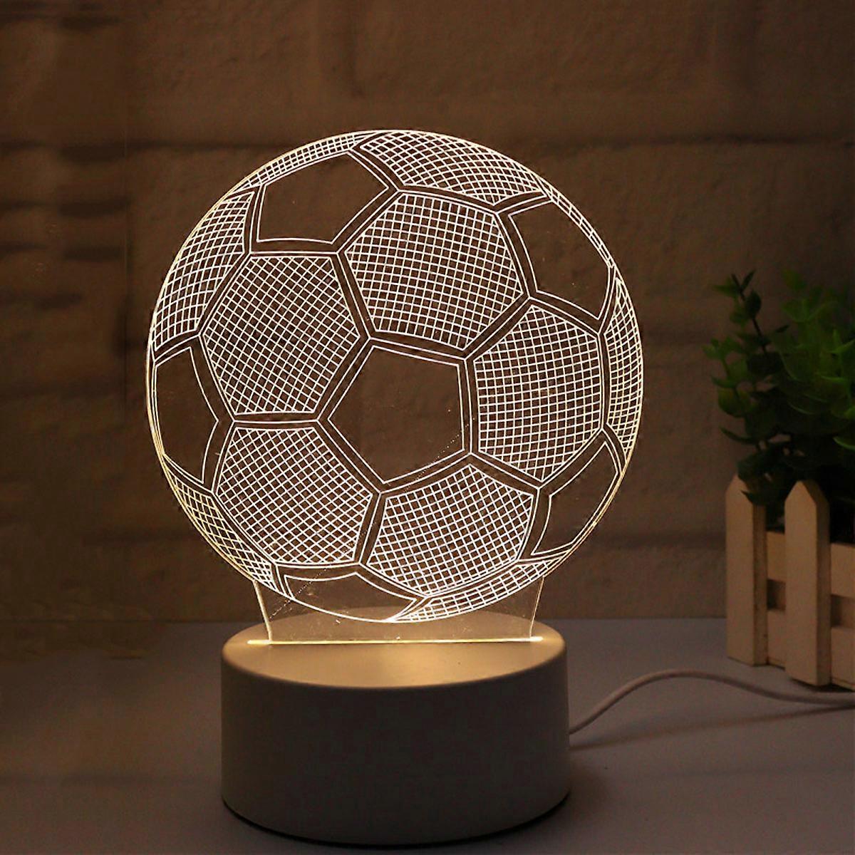 1pc Football  3D Night Light, 3D Optical Illusion Lamp With Touch, 7-Color Changing Ambient Light For Bedroom