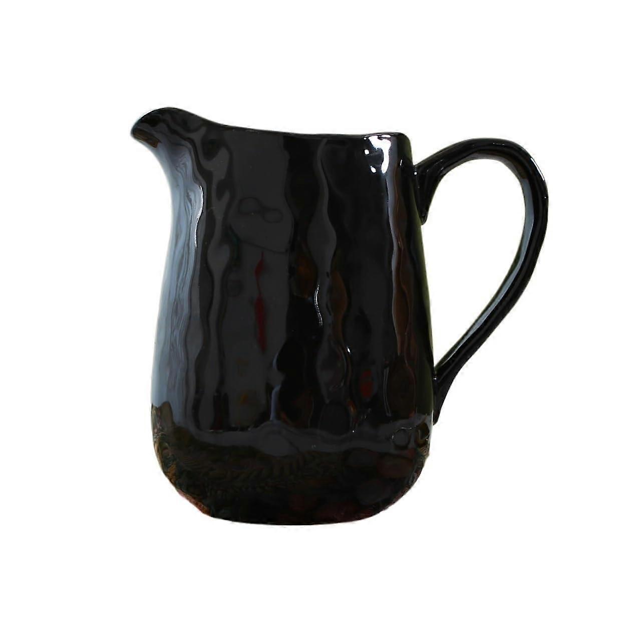 Large 1000ml Ceramic Milk Pitcher and Gravy Boat with EasyGrip Handle and Pour Spout