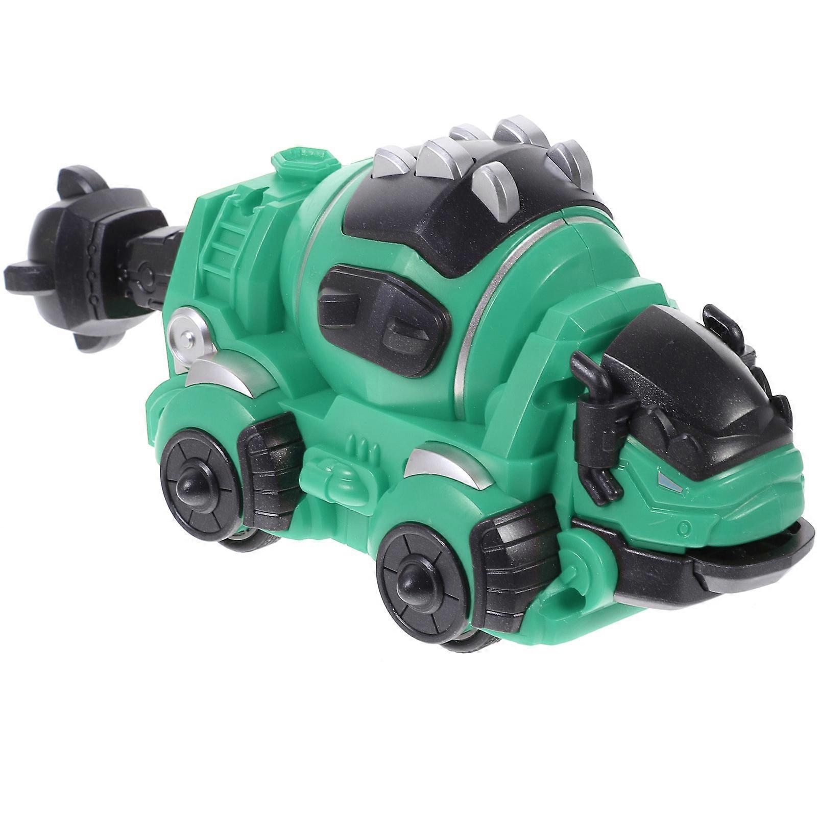 Plastic Dinosaur Car Toy Dinosaur Transformation Vehicle Perfect For Party Time And Birthday Green With Inertia-driven Function 1Set
