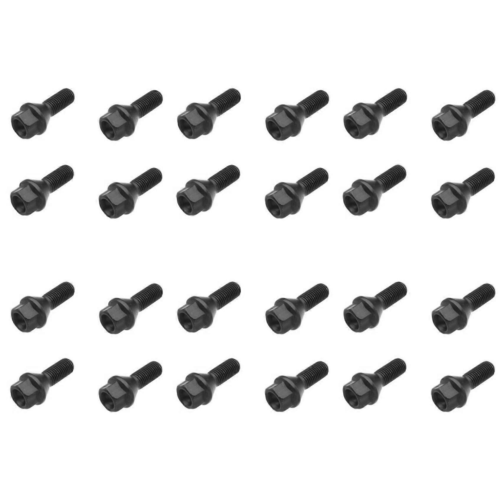 24Pcs Black Wheel Bolt Lug Nut for BMW E30 E36 E46 E60 E90 36136781150
