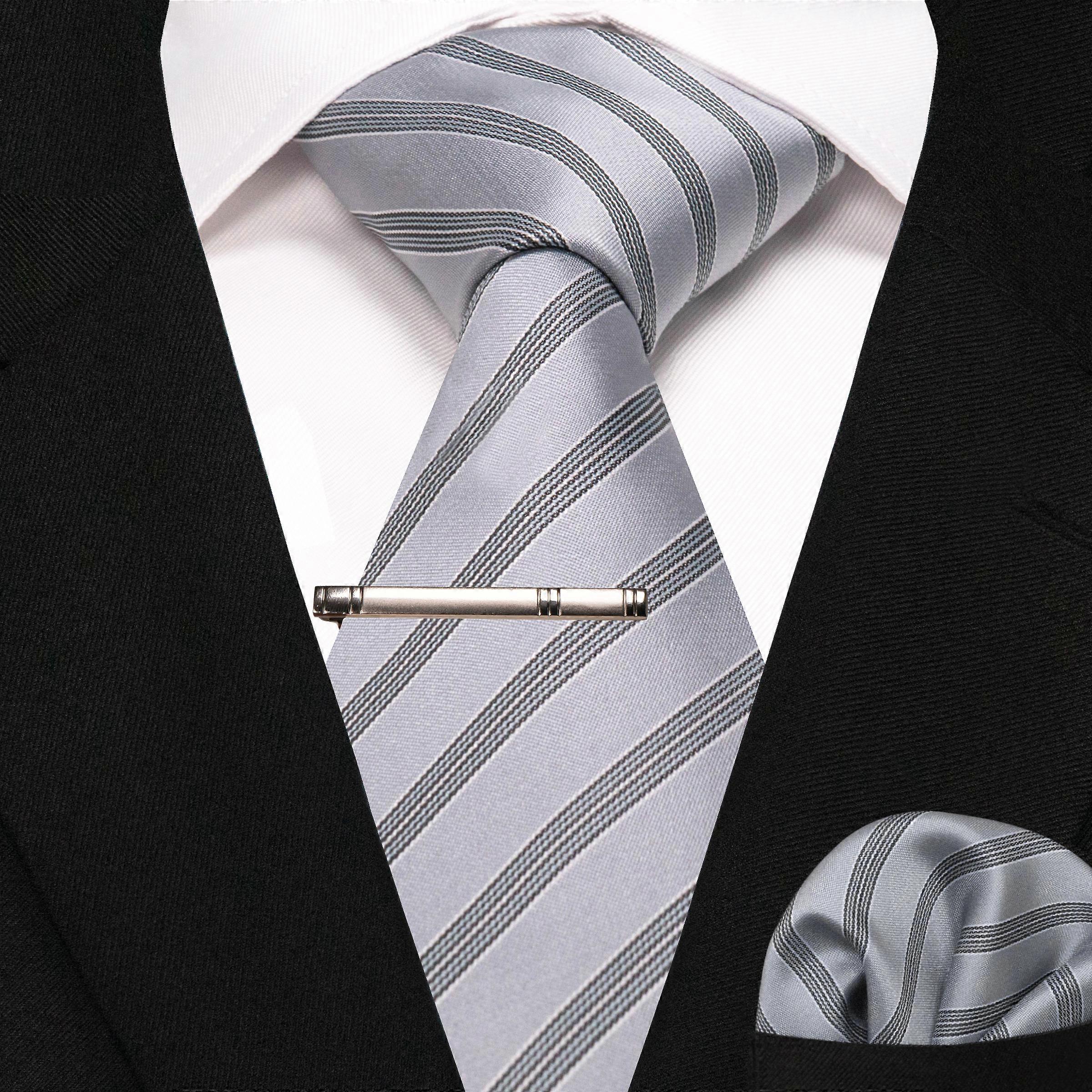 Green Black Plaid Stripe Neck Tie for Men Fashion Silk Wedding Tie Hanky Cufflink Set Gift Men's Tie  Business Party Accessories