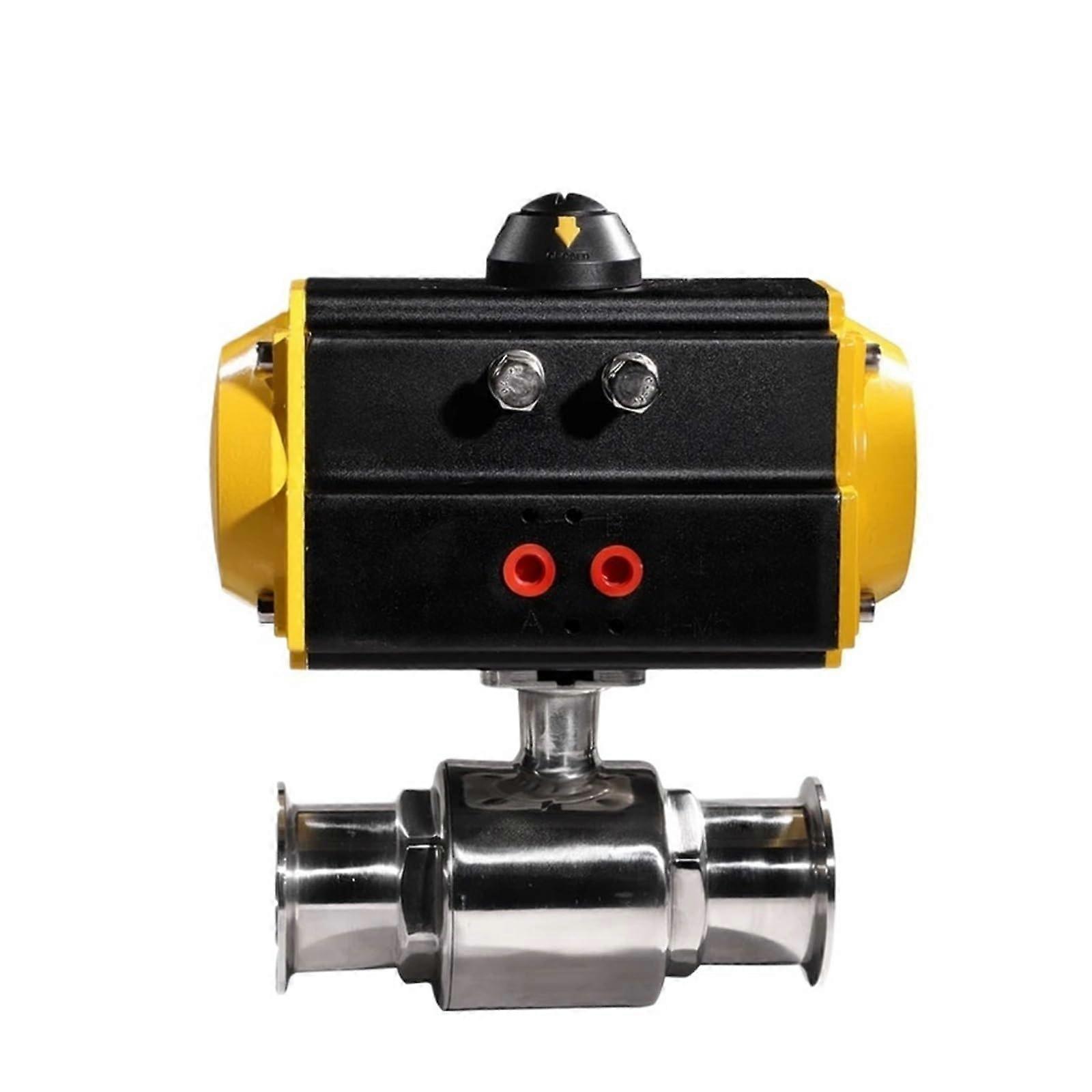 Stainless Steel Sanitary Pneumatic Ball Valve 2 Way Clamp and Threaded Single Acting