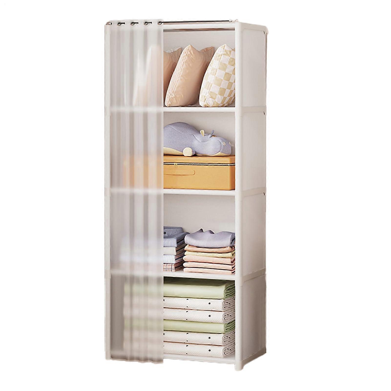 Portable Closet Wardrobe Organizer with DustProof Steel Frame, SpaceSaving 5Tier White for Small Rooms