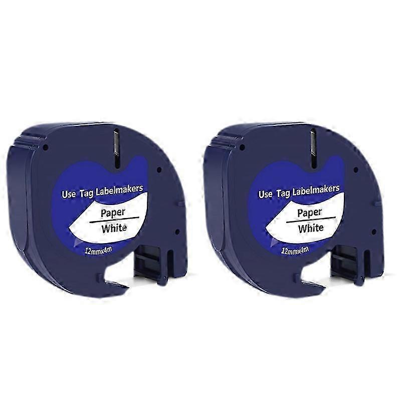 2Pack Compatible Label for Black on White Plastic Label Tape