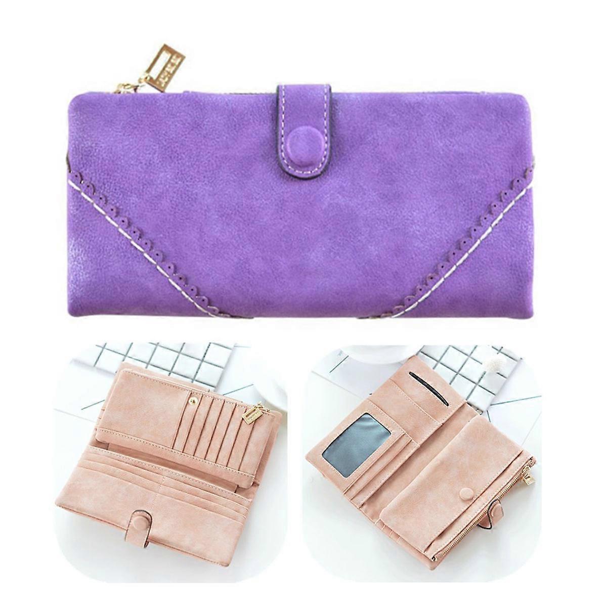 Multi-Function Clutch Purse For Lady Female Travel Use Featuring Simple Rectangular Shape In Purple 1Pcs