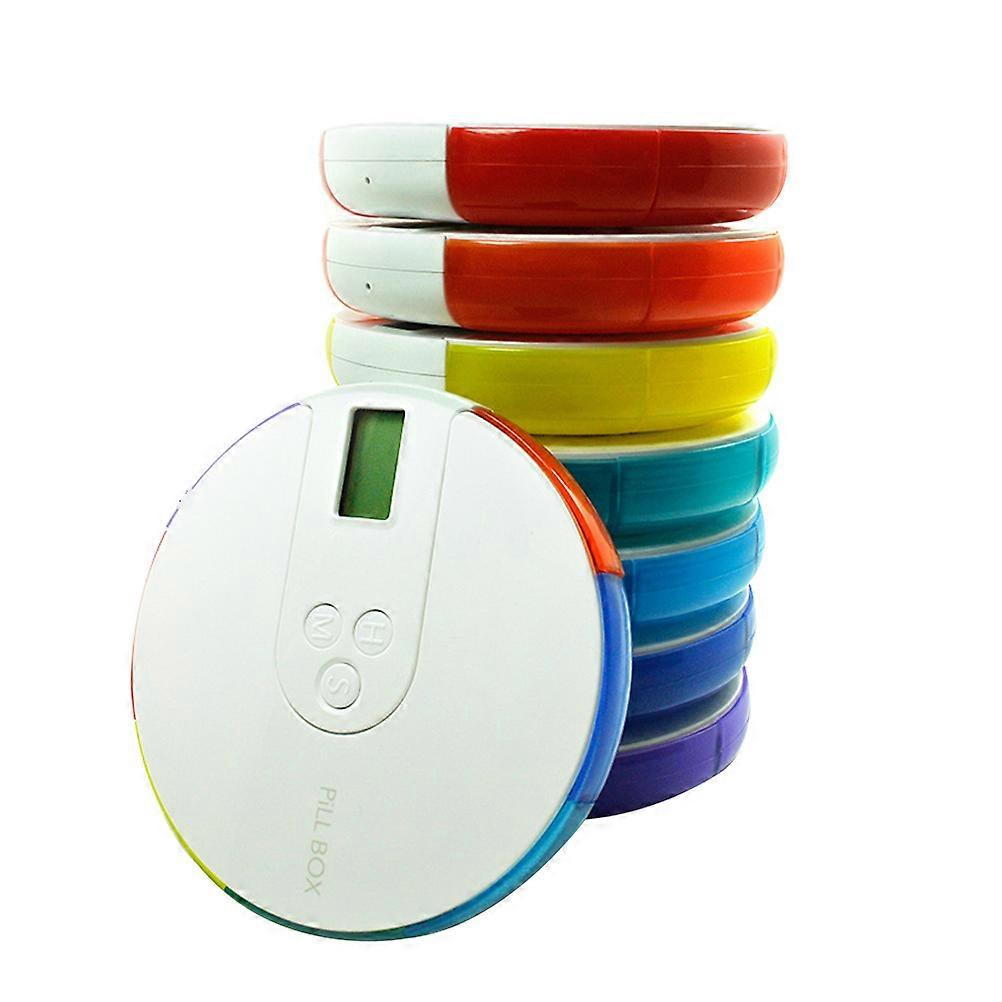 Weekly Organizer with 7 Colored Compartments and Alarm