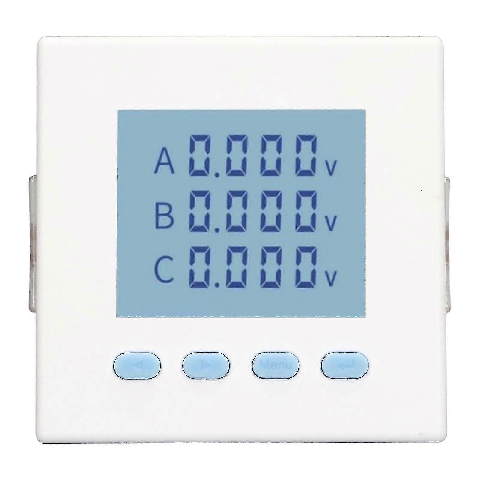 25-26 3 Phase Voltmeter Voltage Volt Meter LCD Digital Display AC400V Range AC220V Input