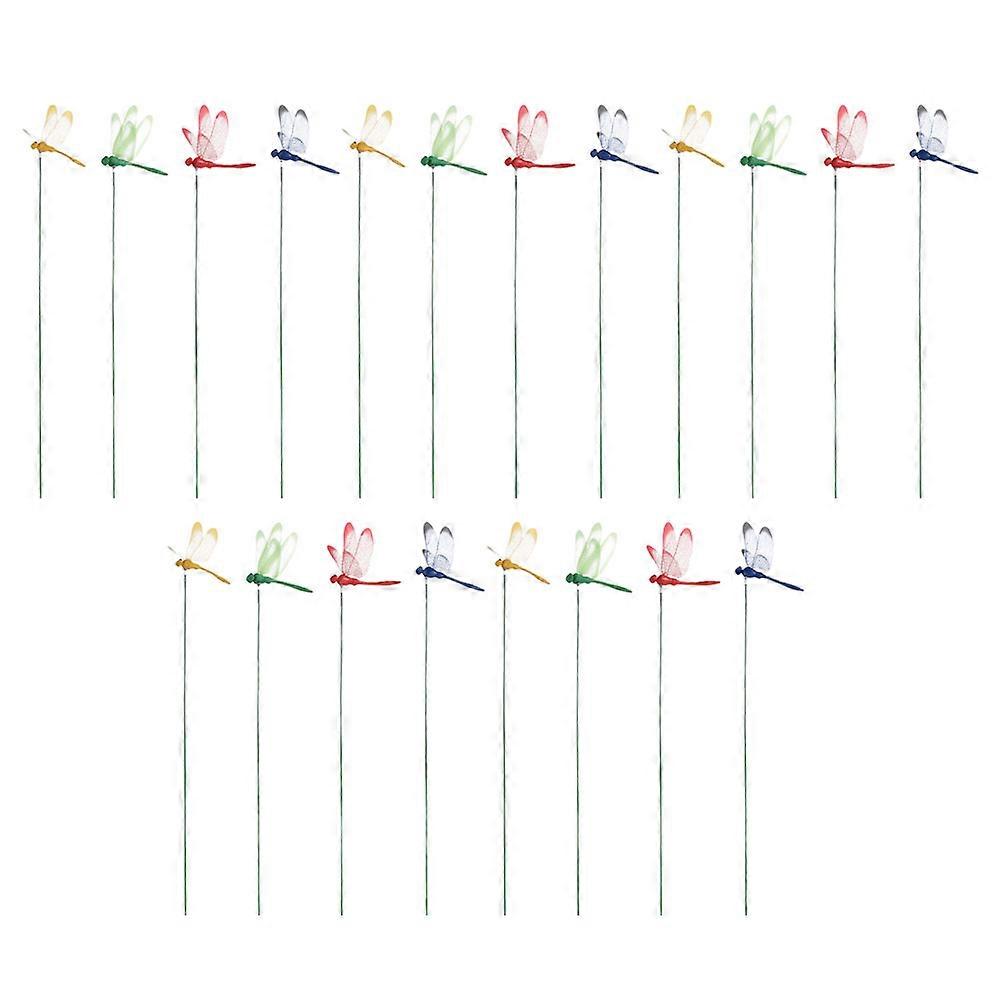 Plastic Garden Dragonfly Stakes for Decor 100Pcs Assorted Color