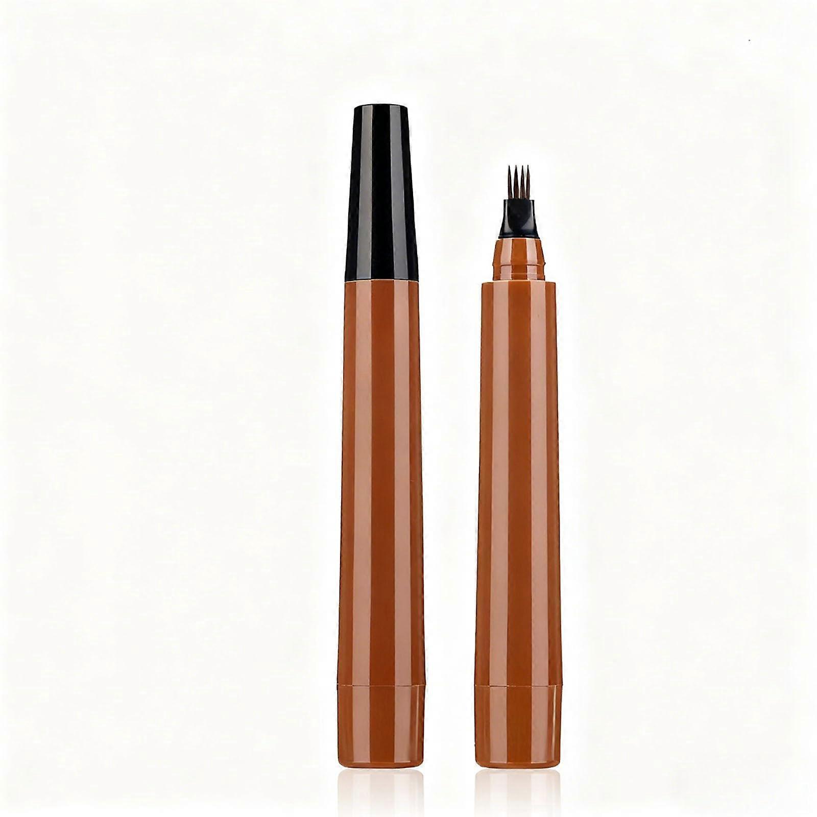 Microblading Eyebrow Pencil with 4Fork Precision Tip, Waterproof LongLasting Brow Pen Light Brown