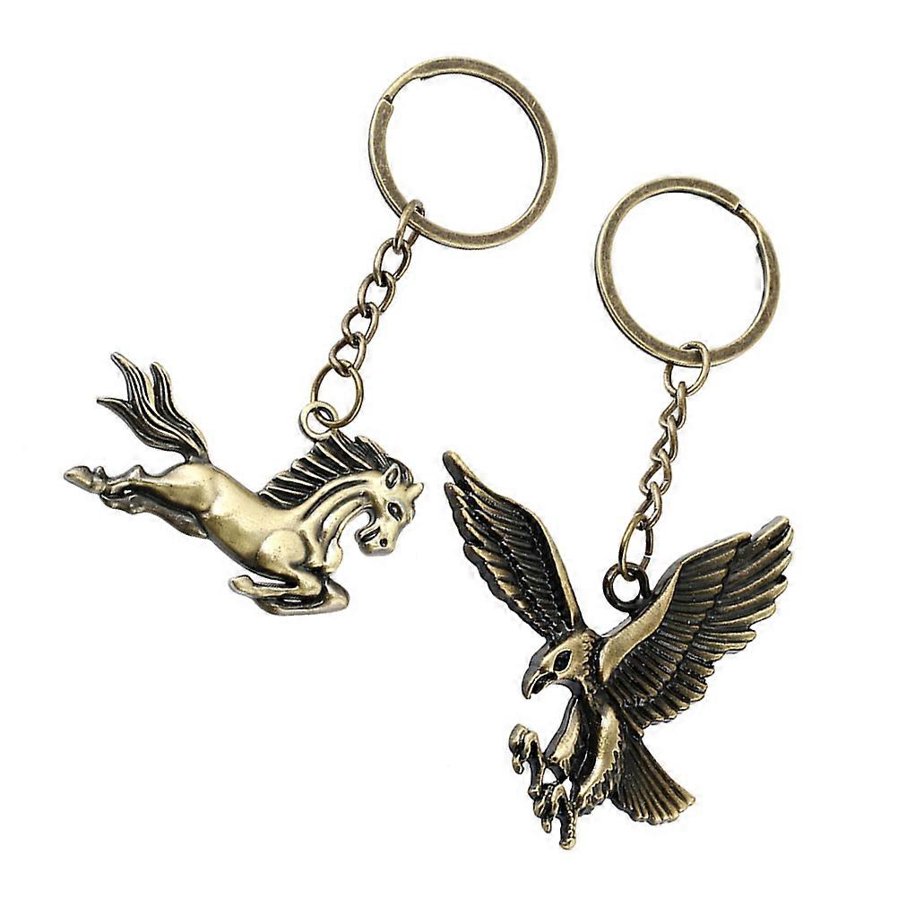 Bag Hanging Pendant Horse Eagle Keyring for Key Use 4Pcs Set