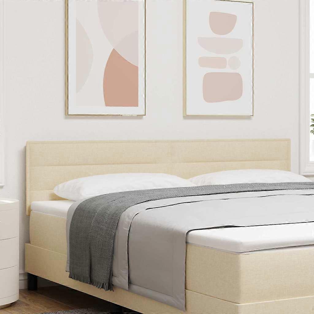 LED Kopfteil mit LED-Lichtleisten Creme 180 cm Polyester