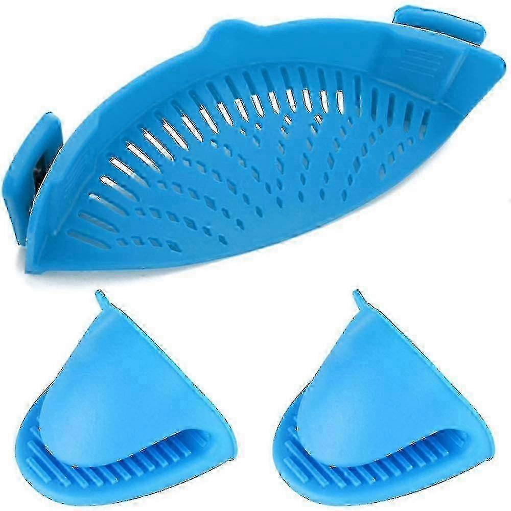 Silicone Strainer Clip with 2 Bonus Silicone Gloves