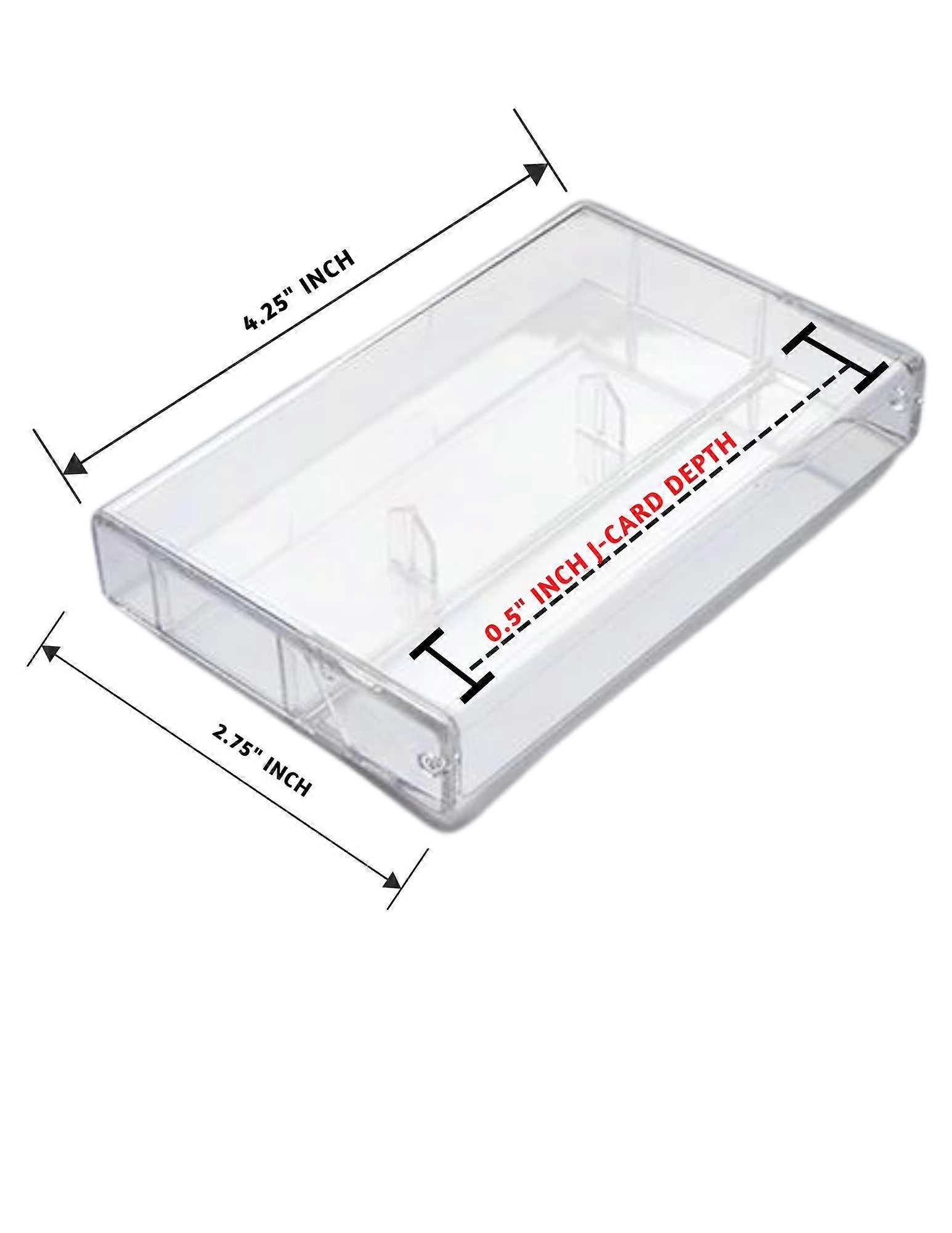 25 Pack Clear Cassette Tape Storage Case Durable Plastic Standard Size for Collectors
