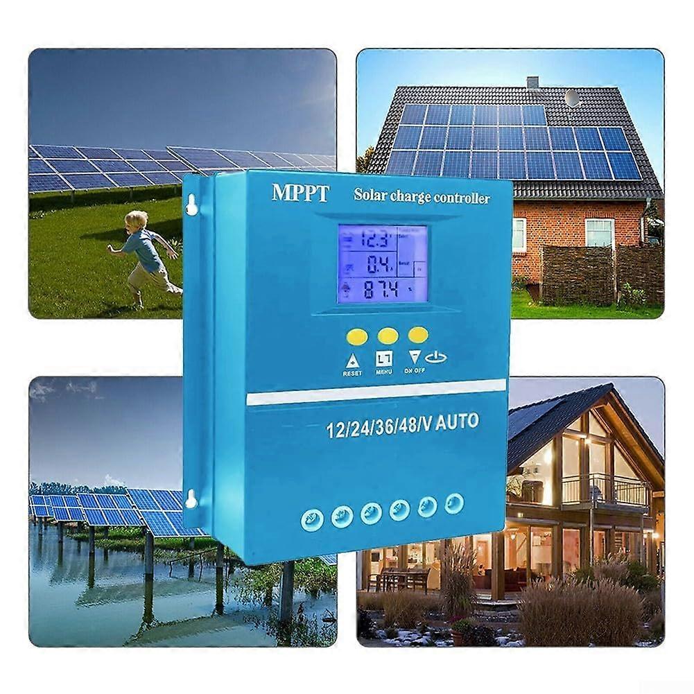 60A MPPT Solar Charge Controller with LCD Display, Dual USB, MultiBattery Compatibility