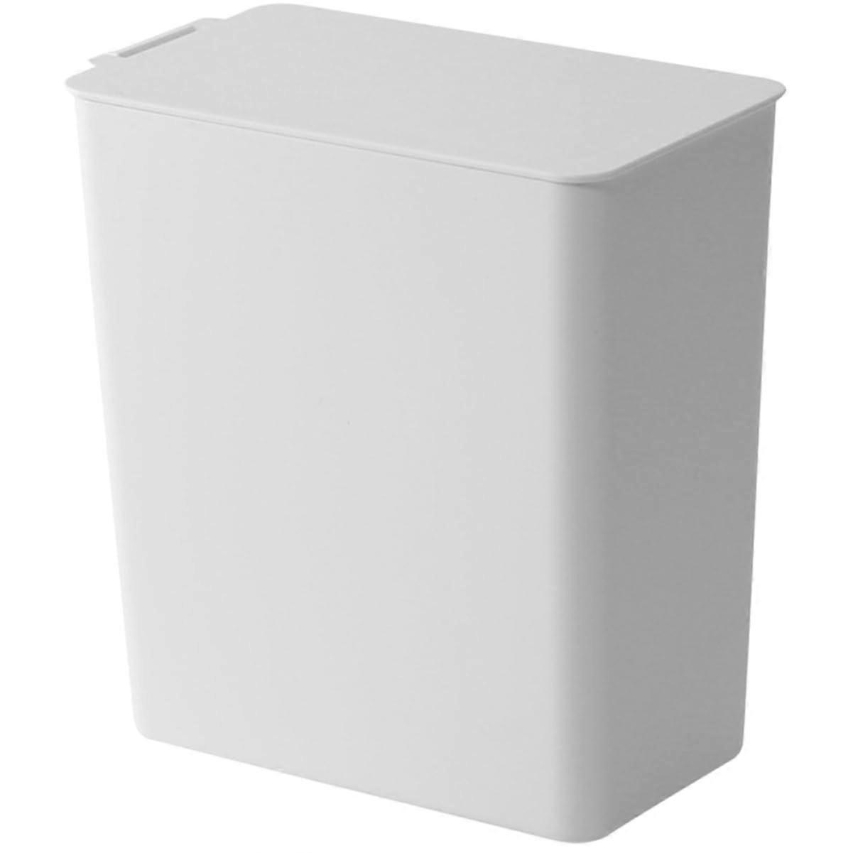 Mini Trash Can with Lid Odor Control Small Desktop Garbage Bin for Office Kitchen White Easy to Clean