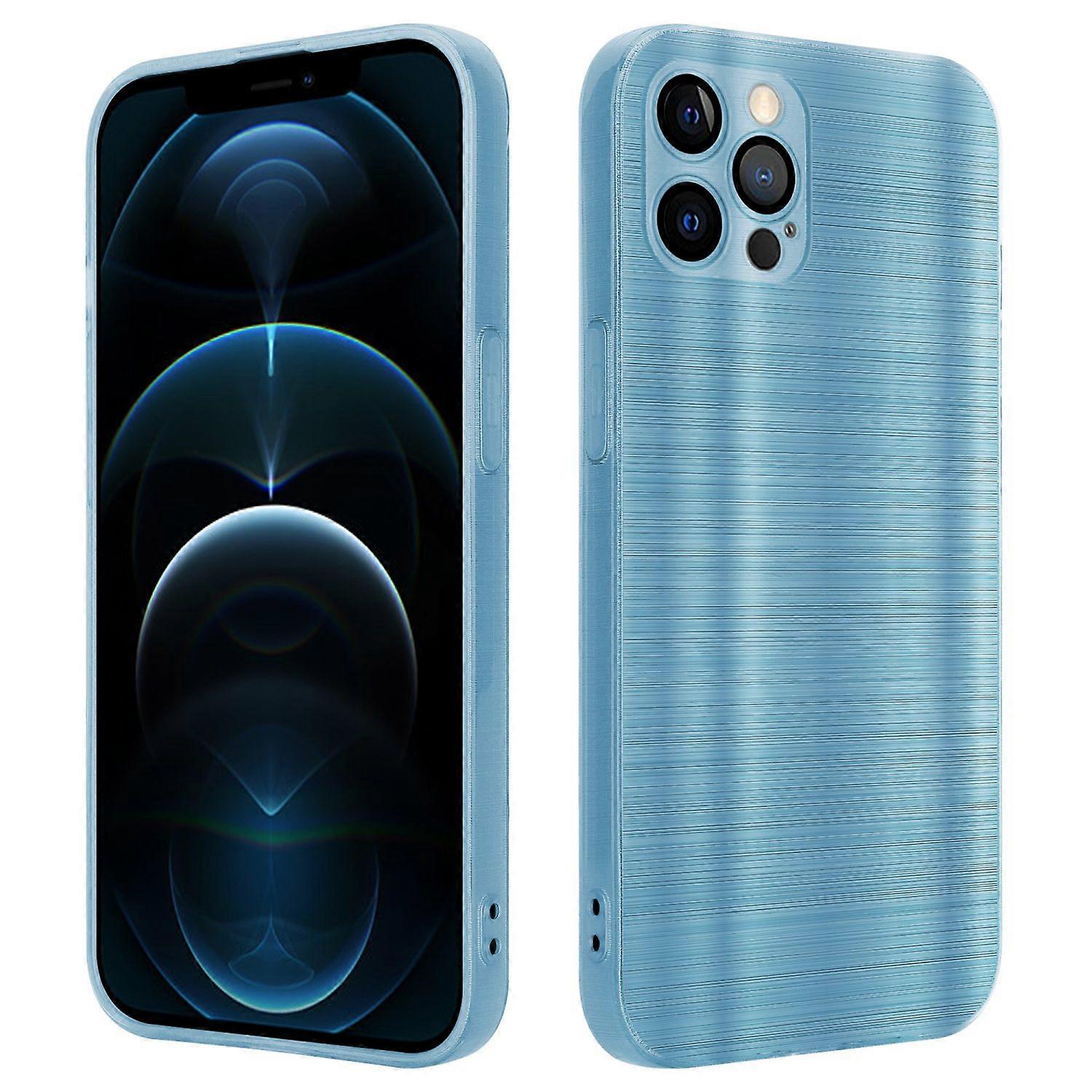 iPhone 12 PRO MAX Protective Case - Brushed Design with Camera Protector