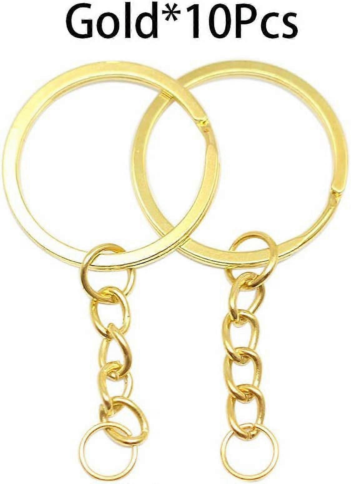 10 pcs/lot Split Key Ring with Chain and Jump Rings 60mm Long Round Split