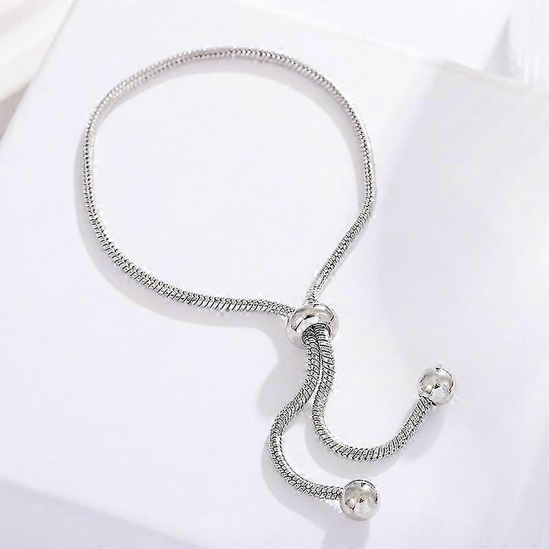 Not sensitive Copper Adjustable Bracelet Snake Bone Chain Structure Beaded Slider Closure Effortless Style  Gold