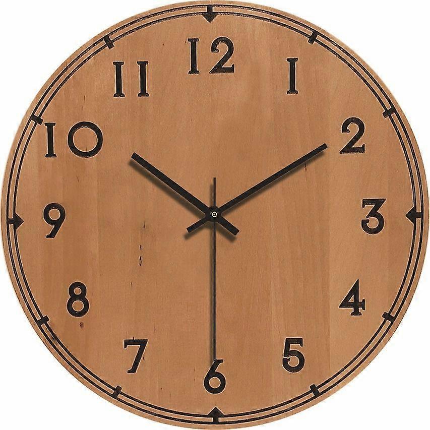 Vintage Wooden Texture Rustic Wall Clock, Simple Home Clock, Tuscan Style Decorative Wall Clock