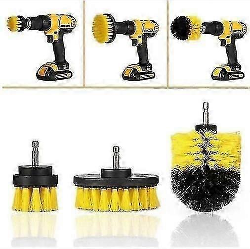Cleaning brush set 3 pieces for screwdriver bathroom