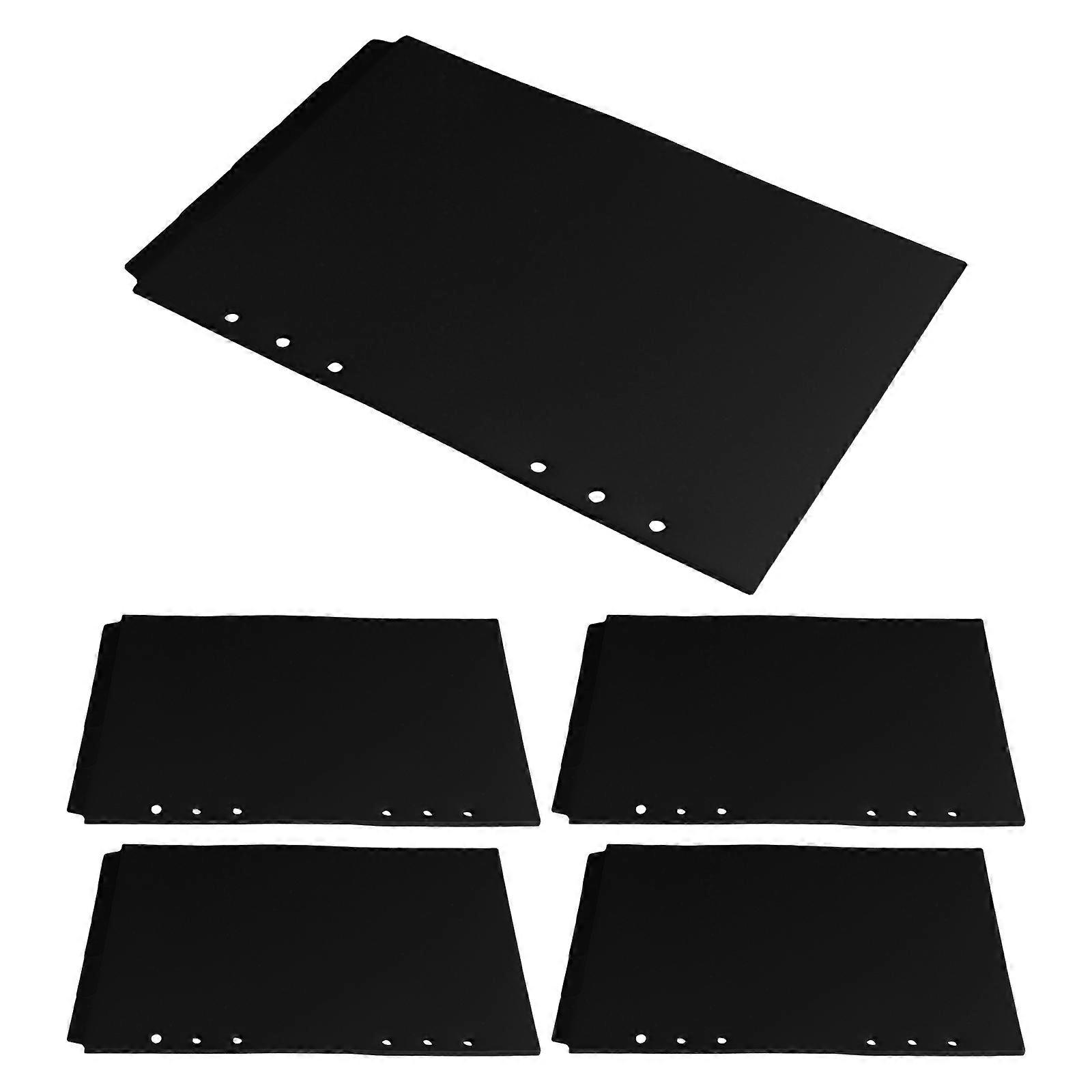 Black A5 Binder Dividers PP with Removable Tabs for Organization 25Pcs