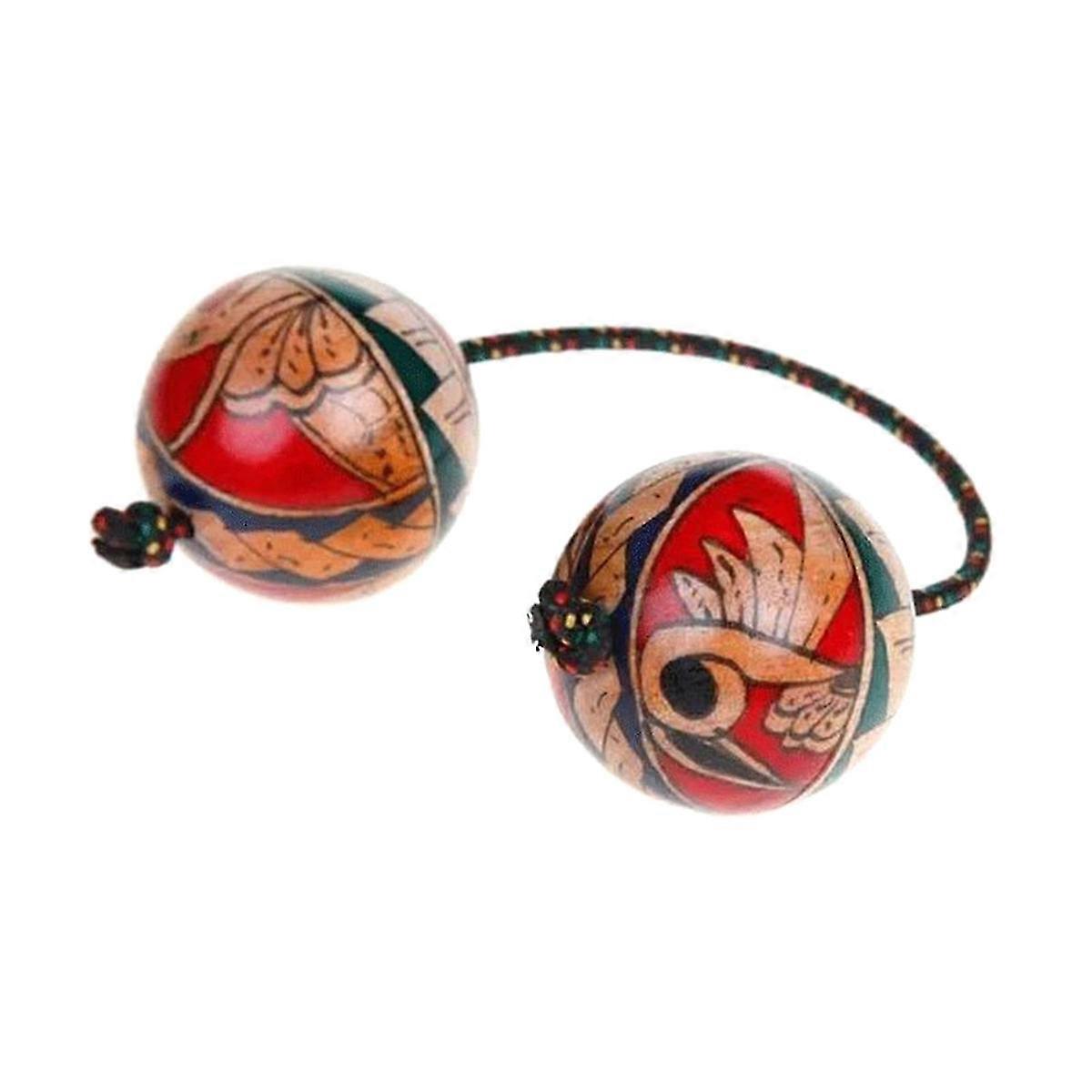 Maracas de madeira com desenho feito à mão para festas e comemorações, 20 cm (8 polegadas).