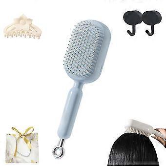Detangling Hair Brush with Dust Removal and Scalp Massage, Anti Static Blue Cushion for Wet and Dry Hair