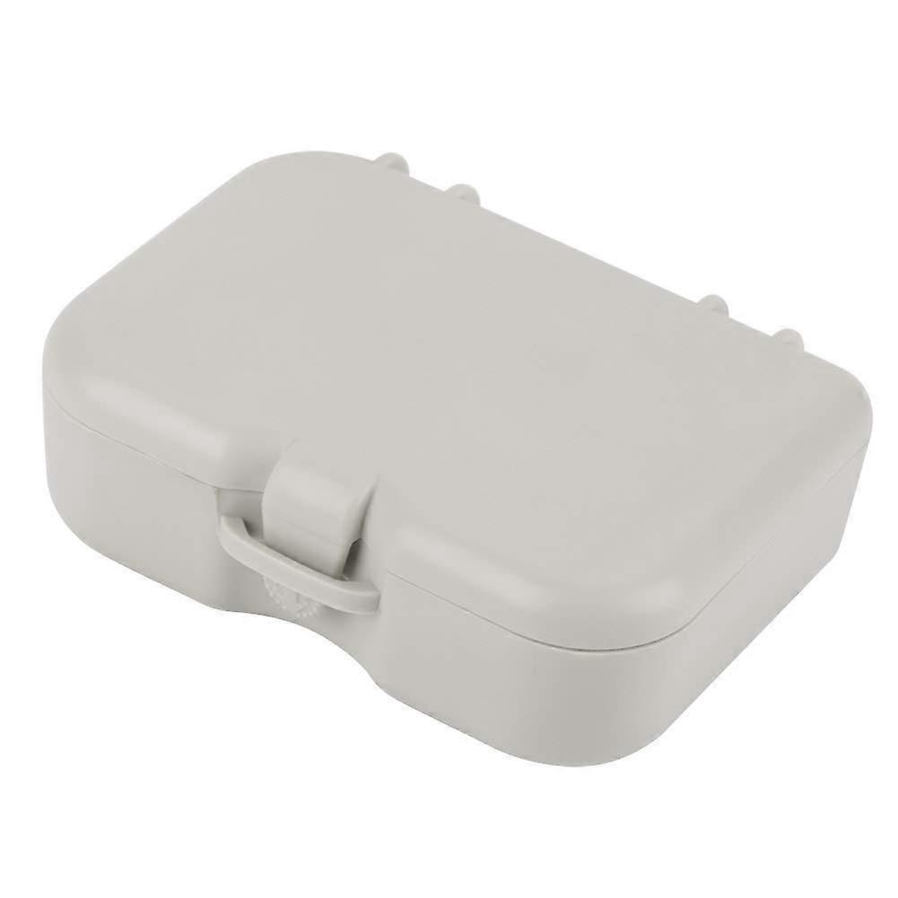 Denture Storage Case with Mirror and Cleaning Brush for Secure False Teeth Storage
