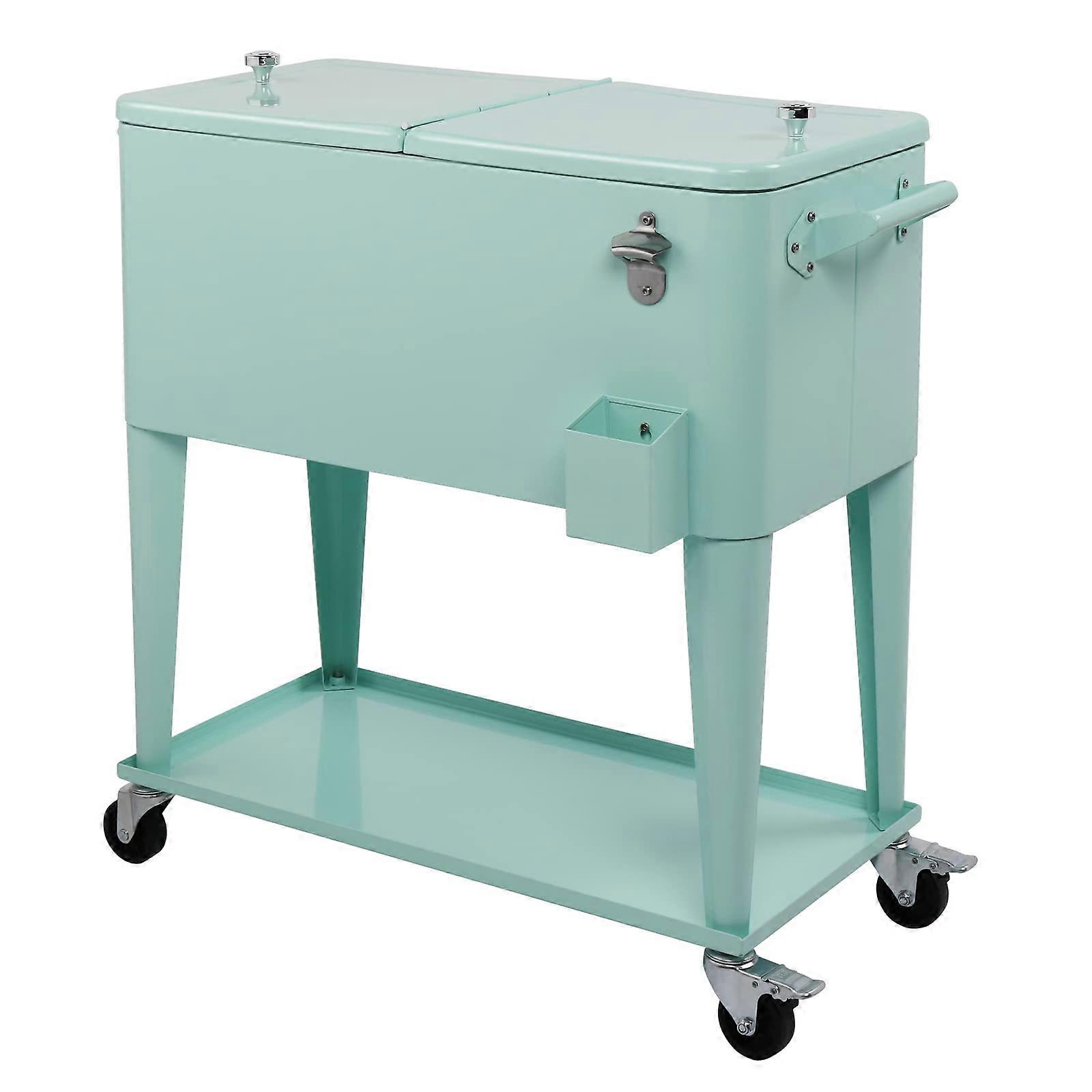 Insulated Storage Box Mint Green Large Rectangular Plastic Cooler Box 91x84.5x38.5cm Cold Retention