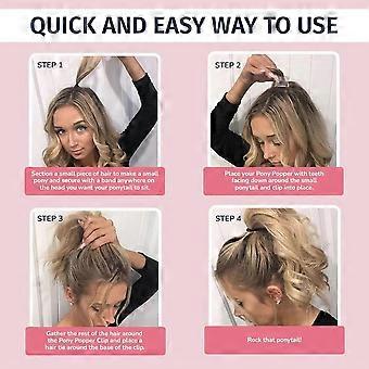 Women'S Ponytail Hair Clip Tool Set, Clear Plastic Hair Styler for Braids, Buns, Updos and Different Hair Styles 2Pcs
