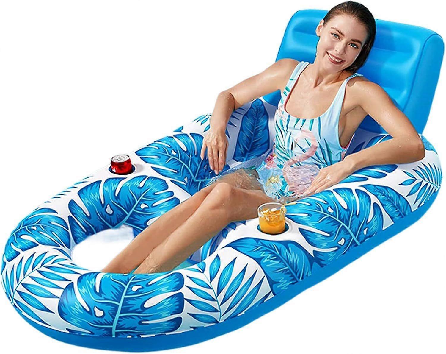 Pool Float Inflatable Raft with Maple Leaf Design and Cup