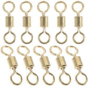 Fishing Net Cast Nest Swivel Ring Golden Iron with 10Pcs Metal Swivels