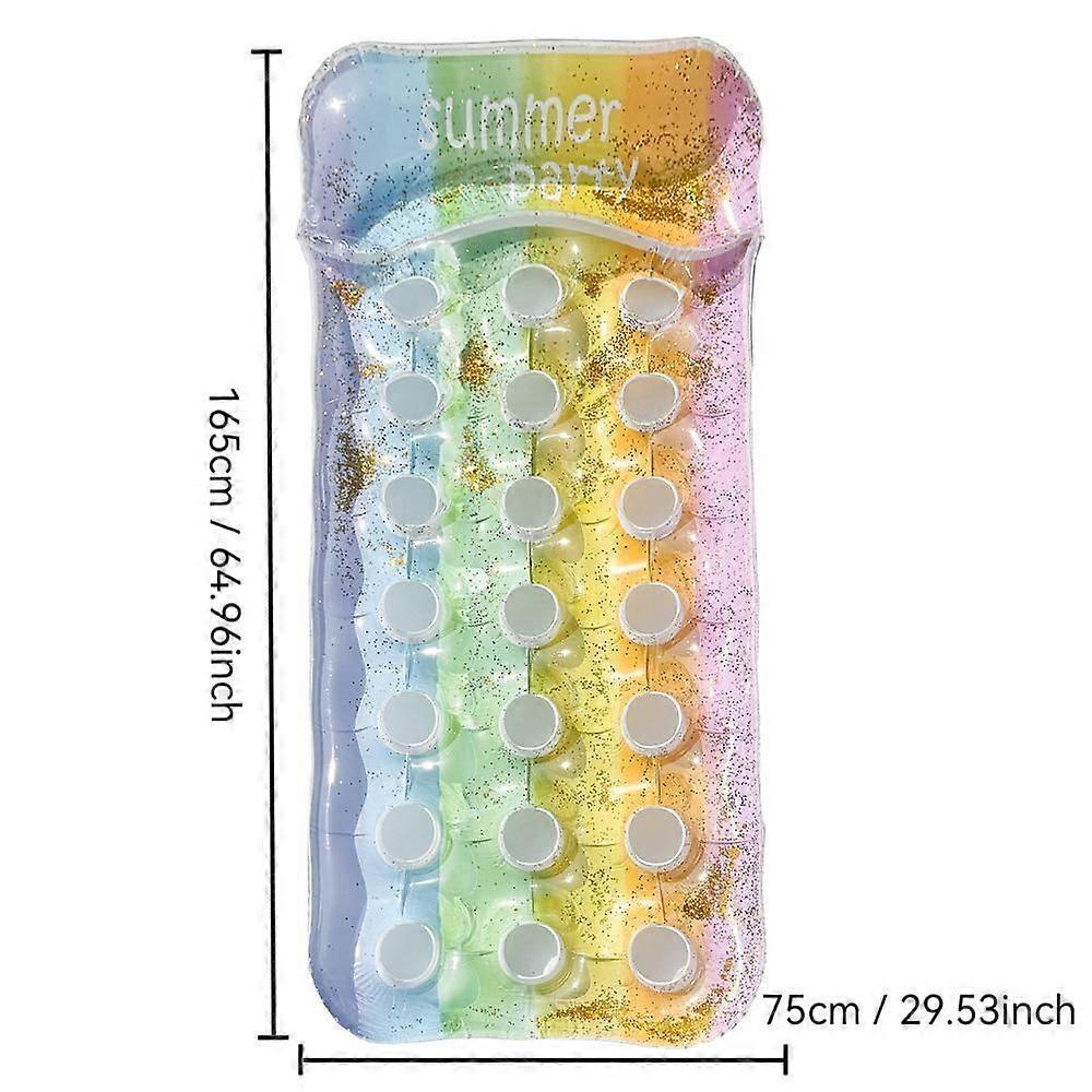 Inflatable Thickened Floating Bed Starry Sky Rainbow Holes