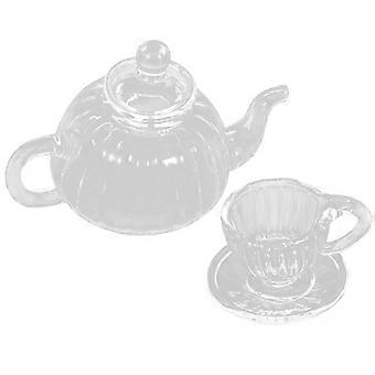 Miniatur-Glasbesteck, dekorative Mini-Kaffeetasse, 1 Set zur Präsentation