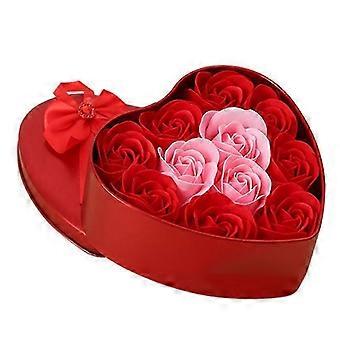 11Pcs/Box Artificial Flowers Rose Soap Flower Heart Shape Diy Wedding Decoration For Souvenir Valent