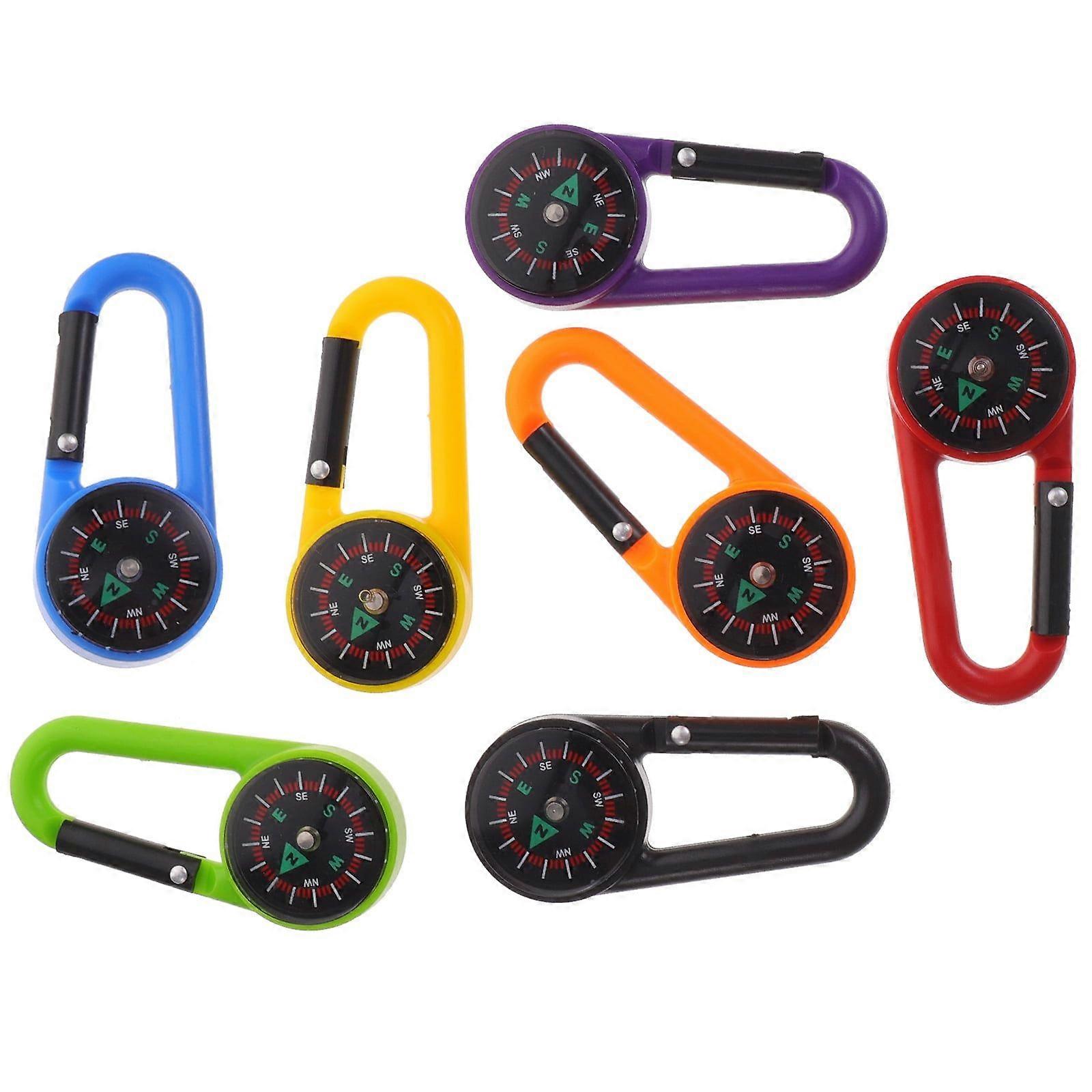 Compass Buckle 24 Pcs Pocket Small Key Ring Keychains Camping Keyring Plastic