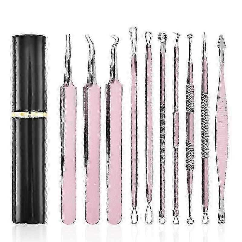 10 Pcs Professional Pimple Comedone Extractor Tool Acne Removal Kit