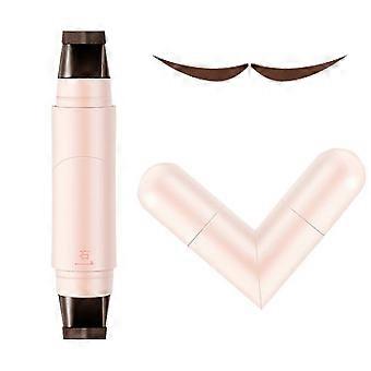 2 Pack Waterproof Winged Eyeliner Stamp Pen, Double Ended Brown Symmetrical Wing for Beginners