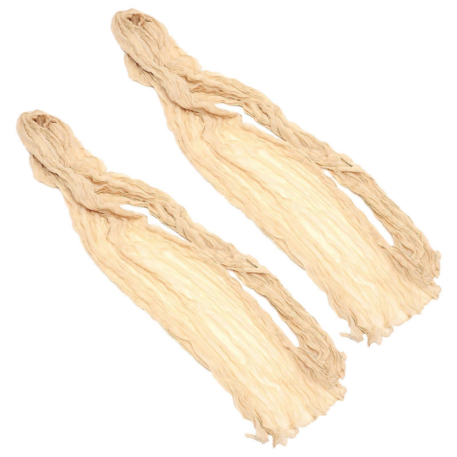 Polyester Wedding Table Runner for Romantic Party 4Pcs Beige Decor
