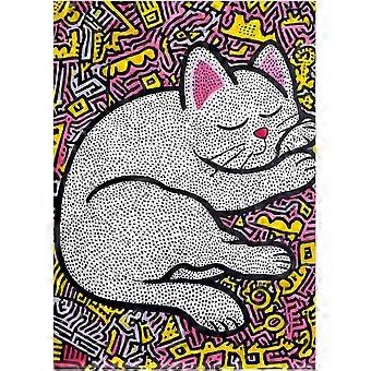 Sleeping Cat Street Pop Art Jigsaw Puzzle - Colorful Urban Style Artwork Puzzles SQZ449
