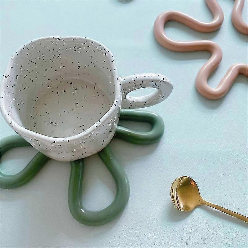 Nordic Style Irregular Shape Silicone Heat insulation Pad Tableware Placement Stackable Cup Mat Coasters 26-27
