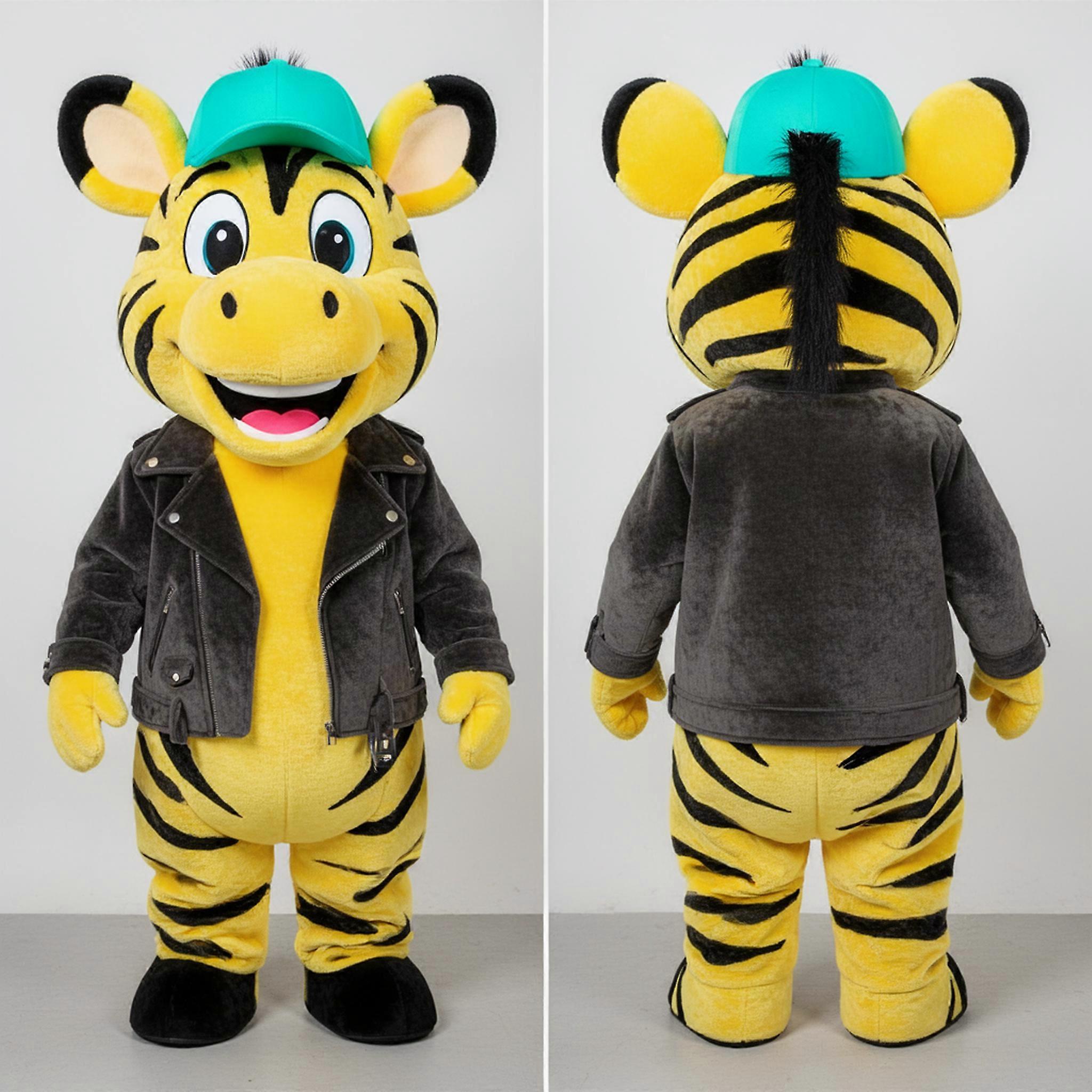 MASTICOT Bright Yellow Striped Zebra Mascot