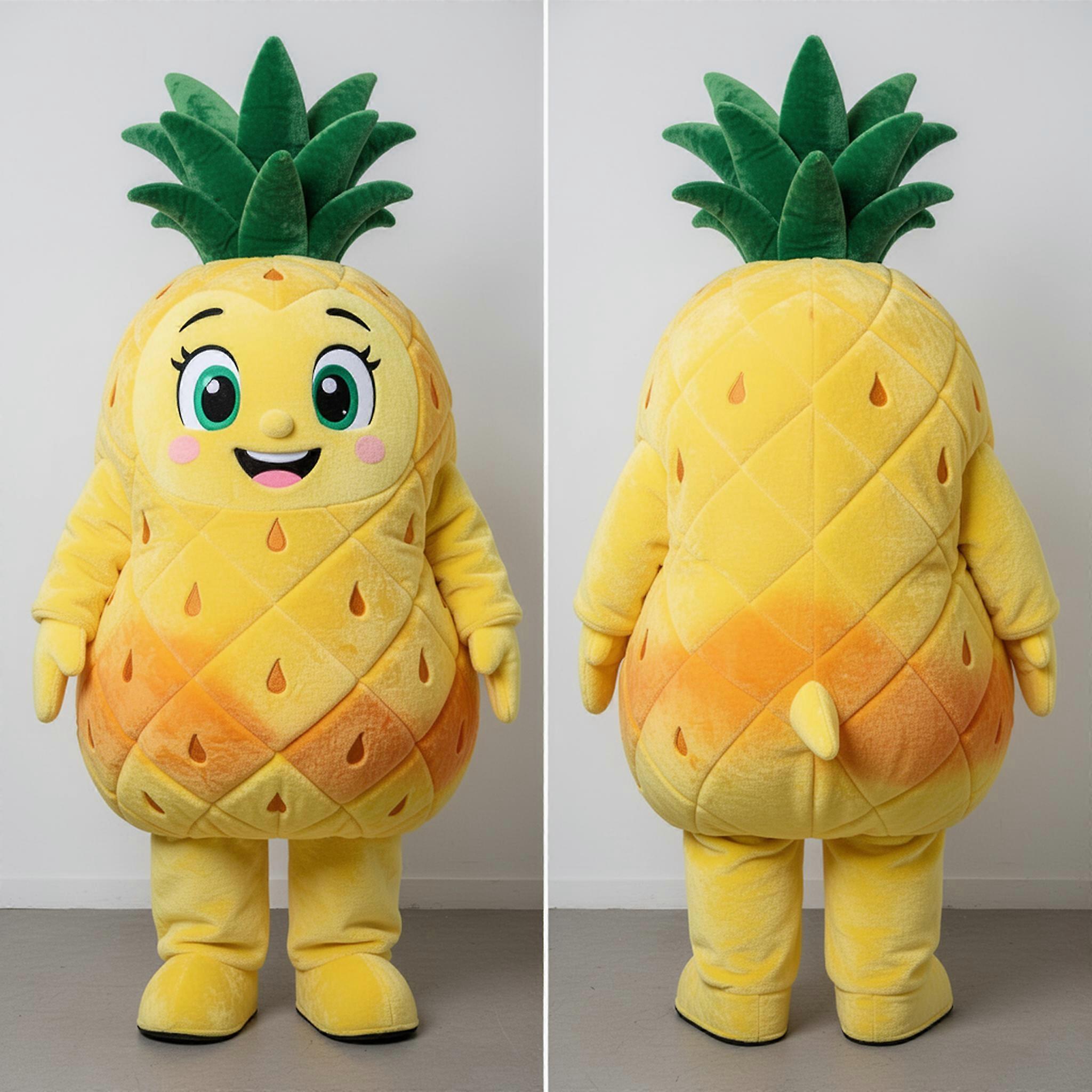 MASTICOT Vibrant Yellow Rounded Pineapple Mascot