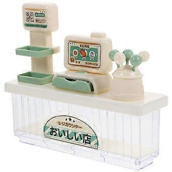 Mini Cash Register Toy for Role Play 1Set Transparent Plastic Supermarket Model